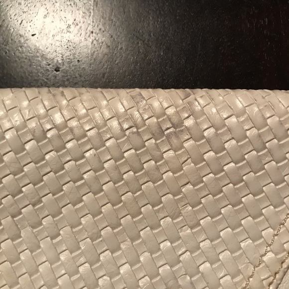 Vintage White Leather Envelope Clutch Handbag - Picture 8 of 9